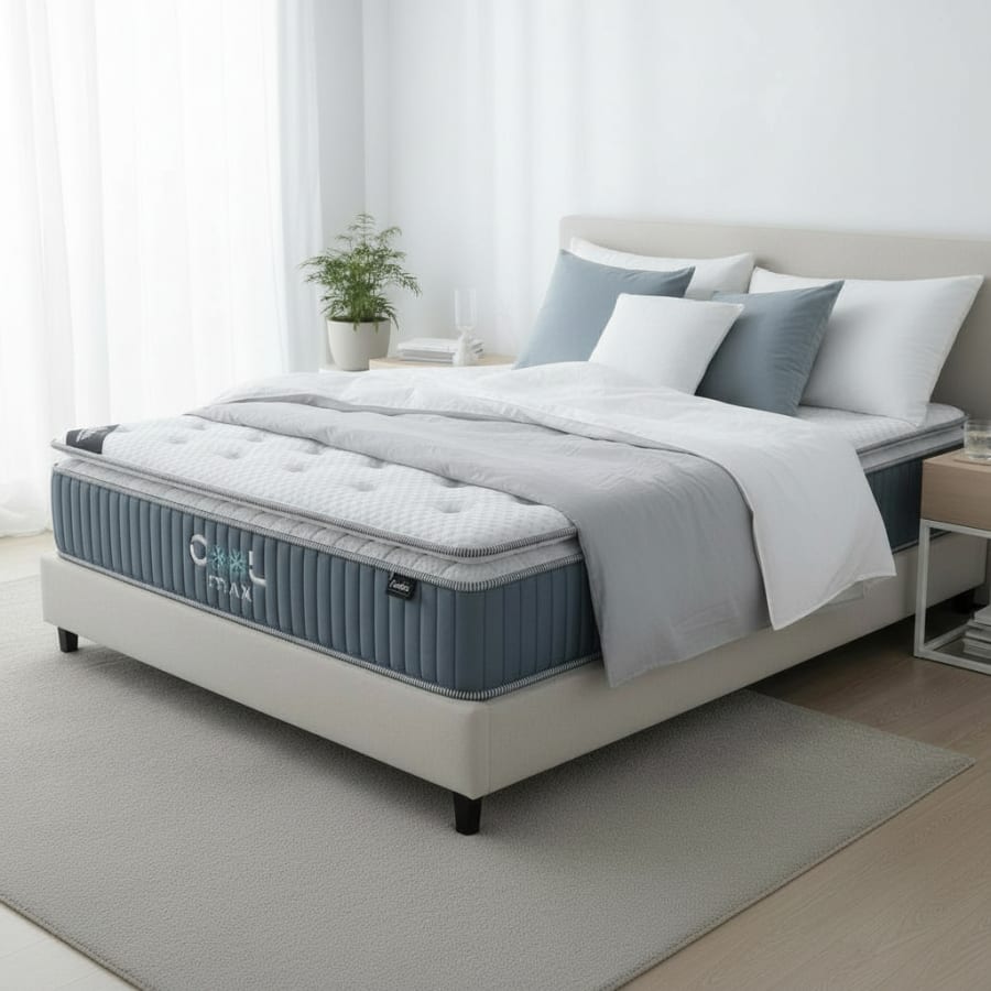 Matelas m&eacute;moire de forme et ressorts ensach&eacute;s 180x200 cm &eacute;paisseur 31 cm
